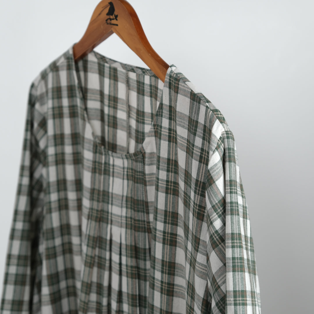 チェックでかポケットブラウスワンピース (8229234540676)