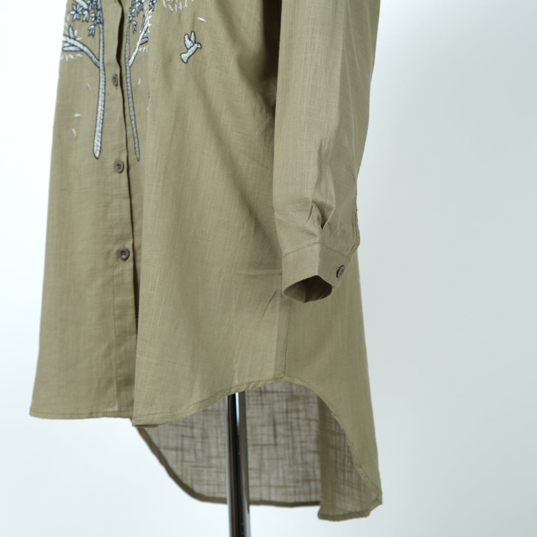 小鳥刺しゅうロングブラウス (8234265116804)