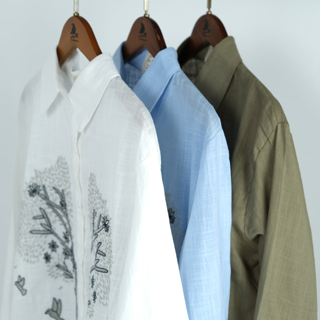 小鳥刺しゅうロングブラウス (8234265116804)