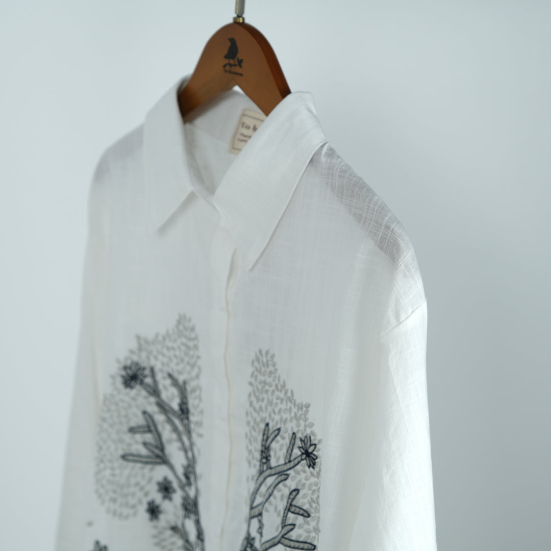 小鳥刺しゅうロングブラウス (8234265116804)