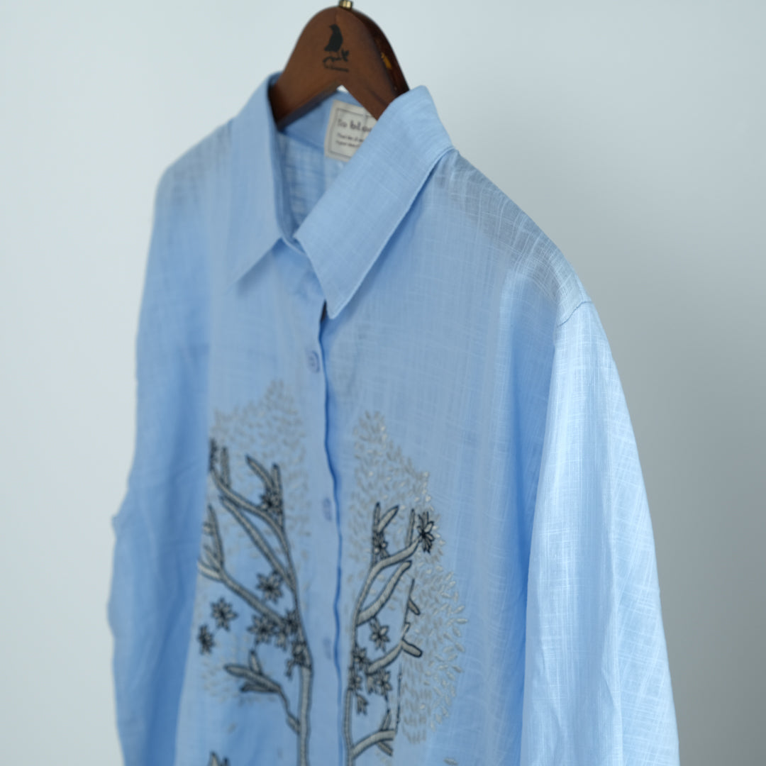 小鳥刺しゅうロングブラウス (8234265116804)