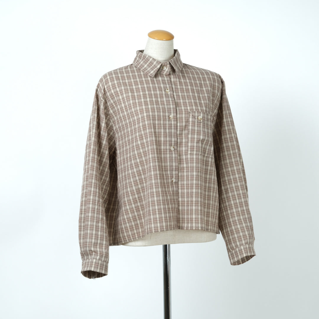 チェック三角ポケットブラウス (8234269704324)