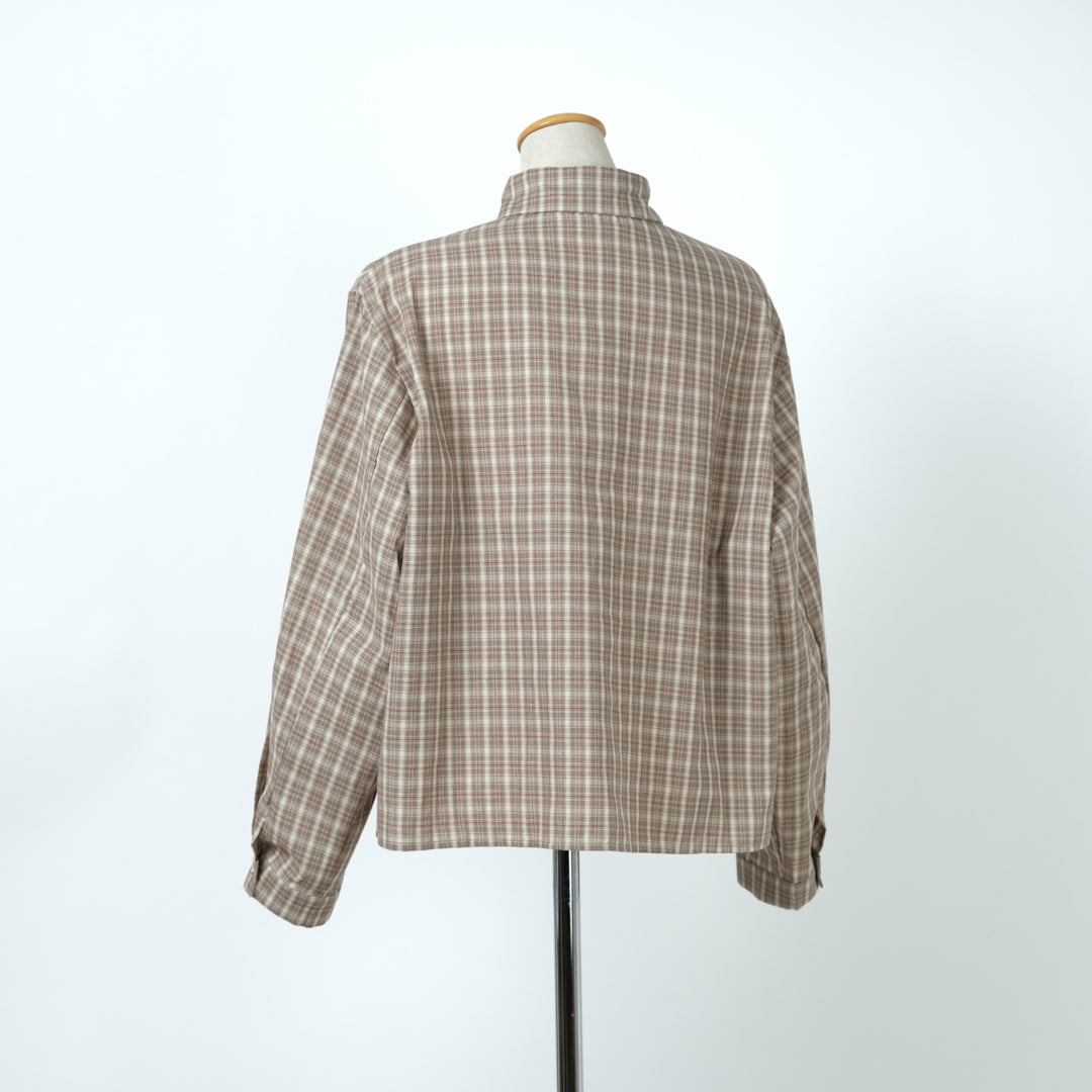 チェック三角ポケットブラウス (8234269704324)