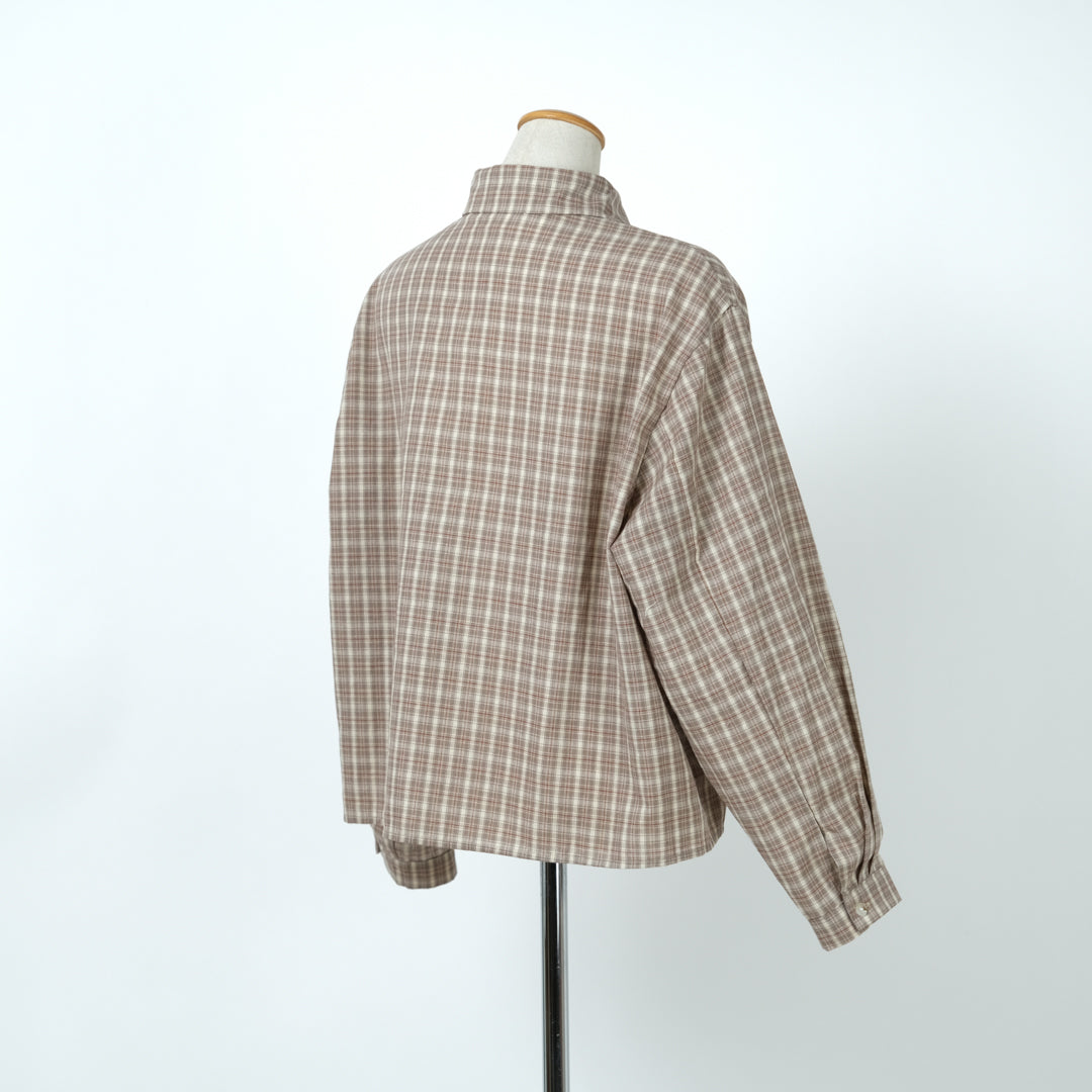 チェック三角ポケットブラウス (8234269704324)