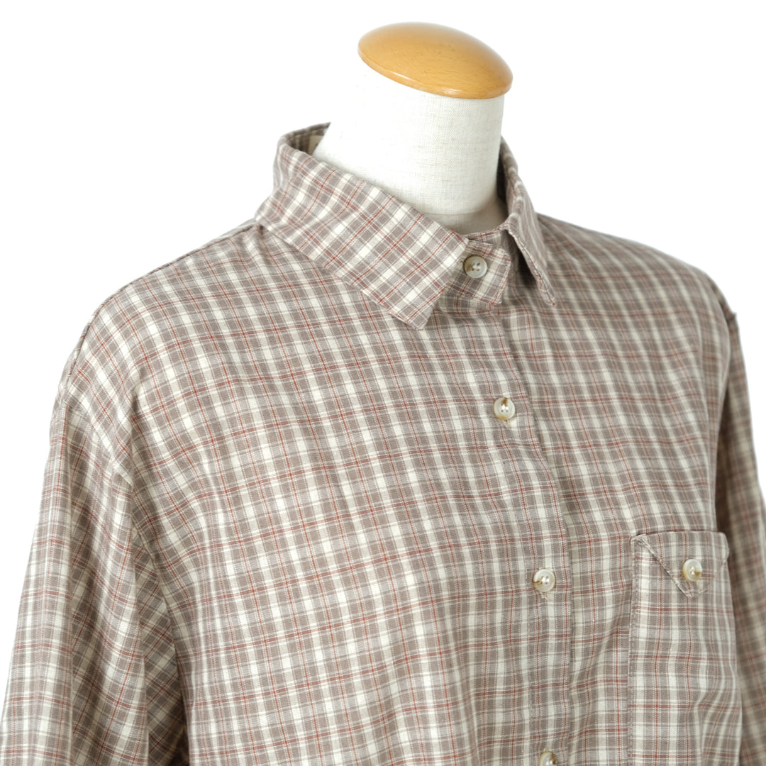 チェック三角ポケットブラウス (8234269704324)