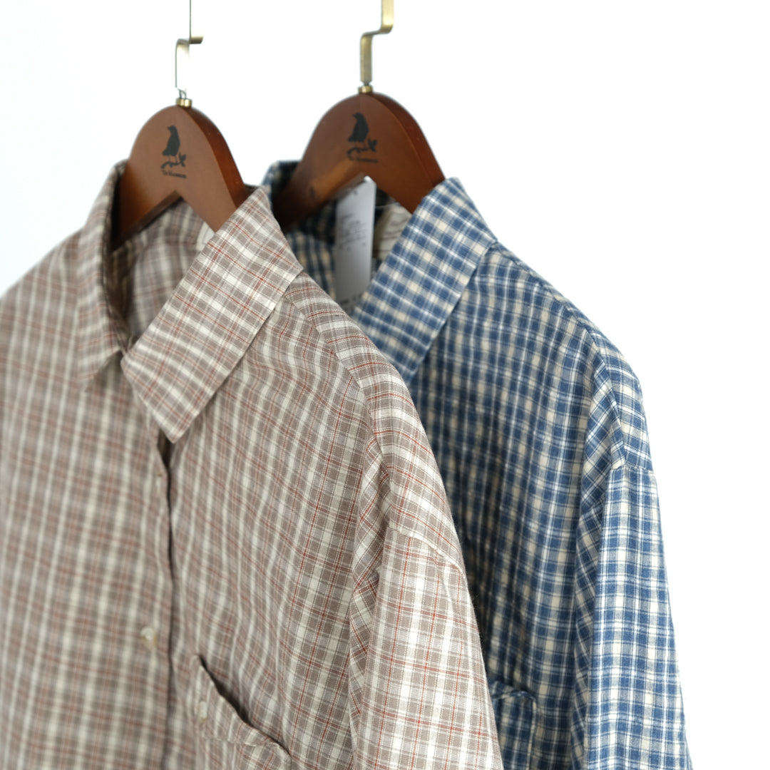 チェック三角ポケットブラウス (8234269704324)