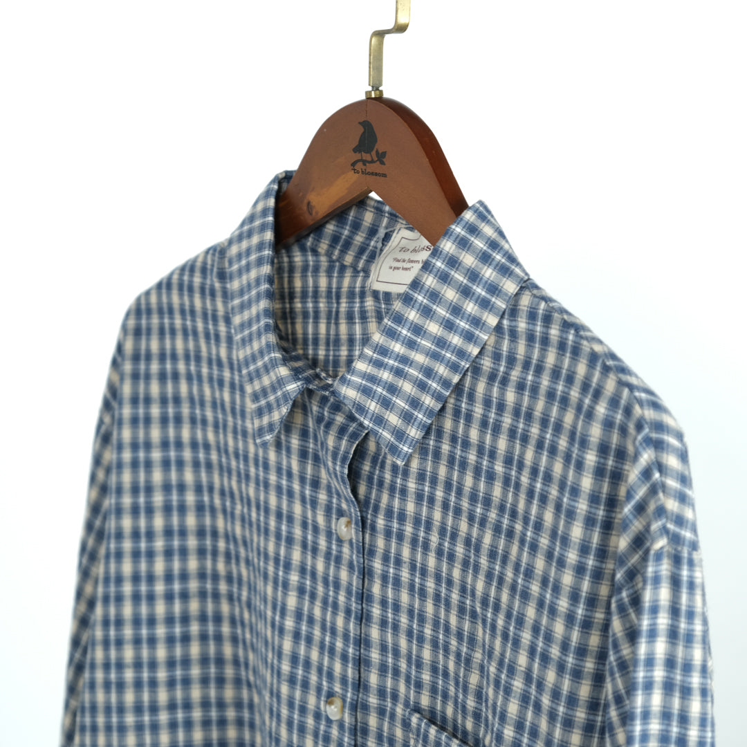 チェック三角ポケットブラウス (8234269704324)