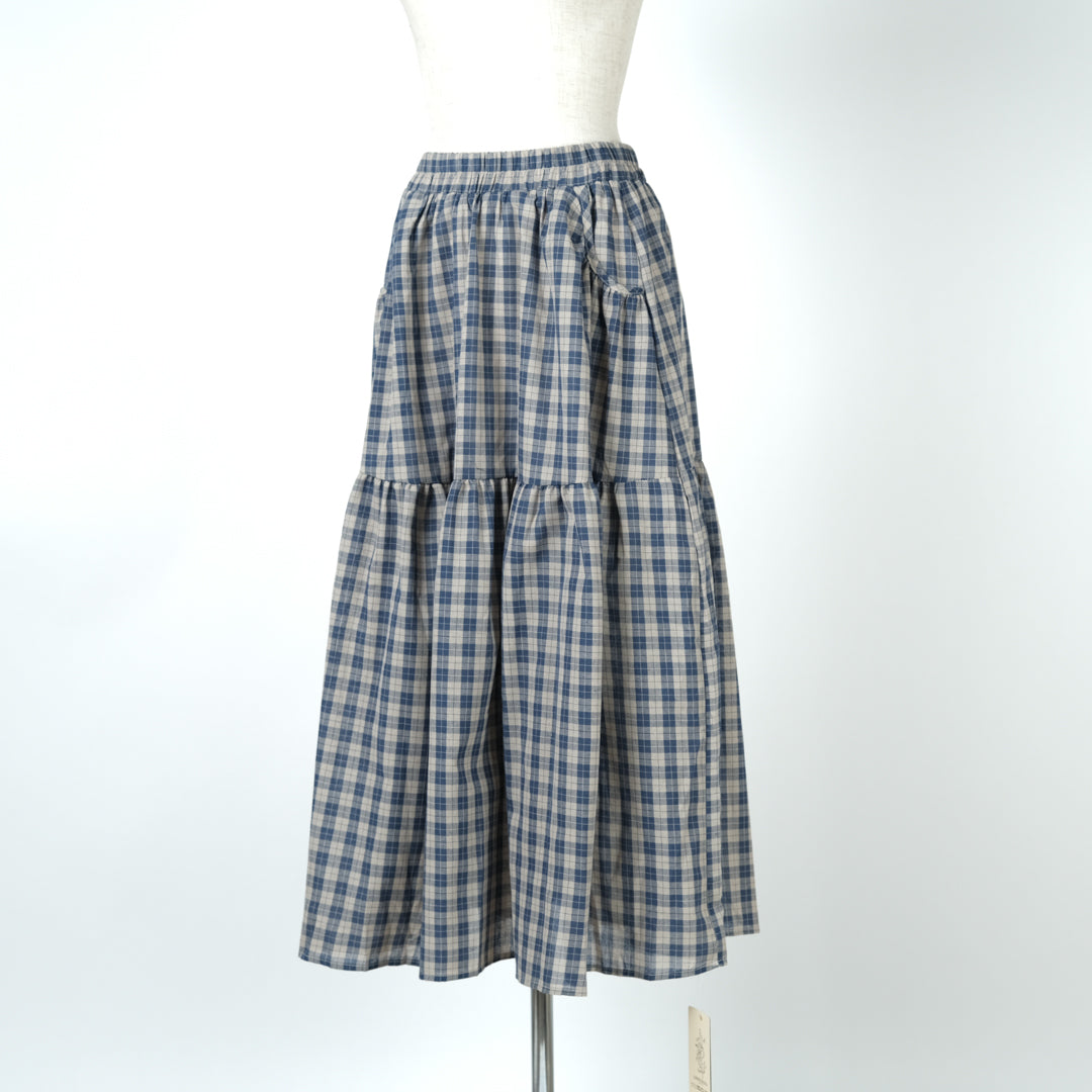 コクーンチェックスカート (9995995807876)