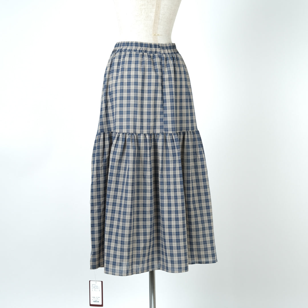 コクーンチェックスカート (9995995807876)