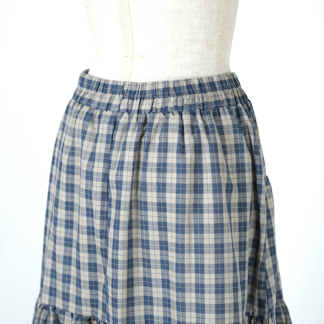 コクーンチェックスカート (9995995807876)