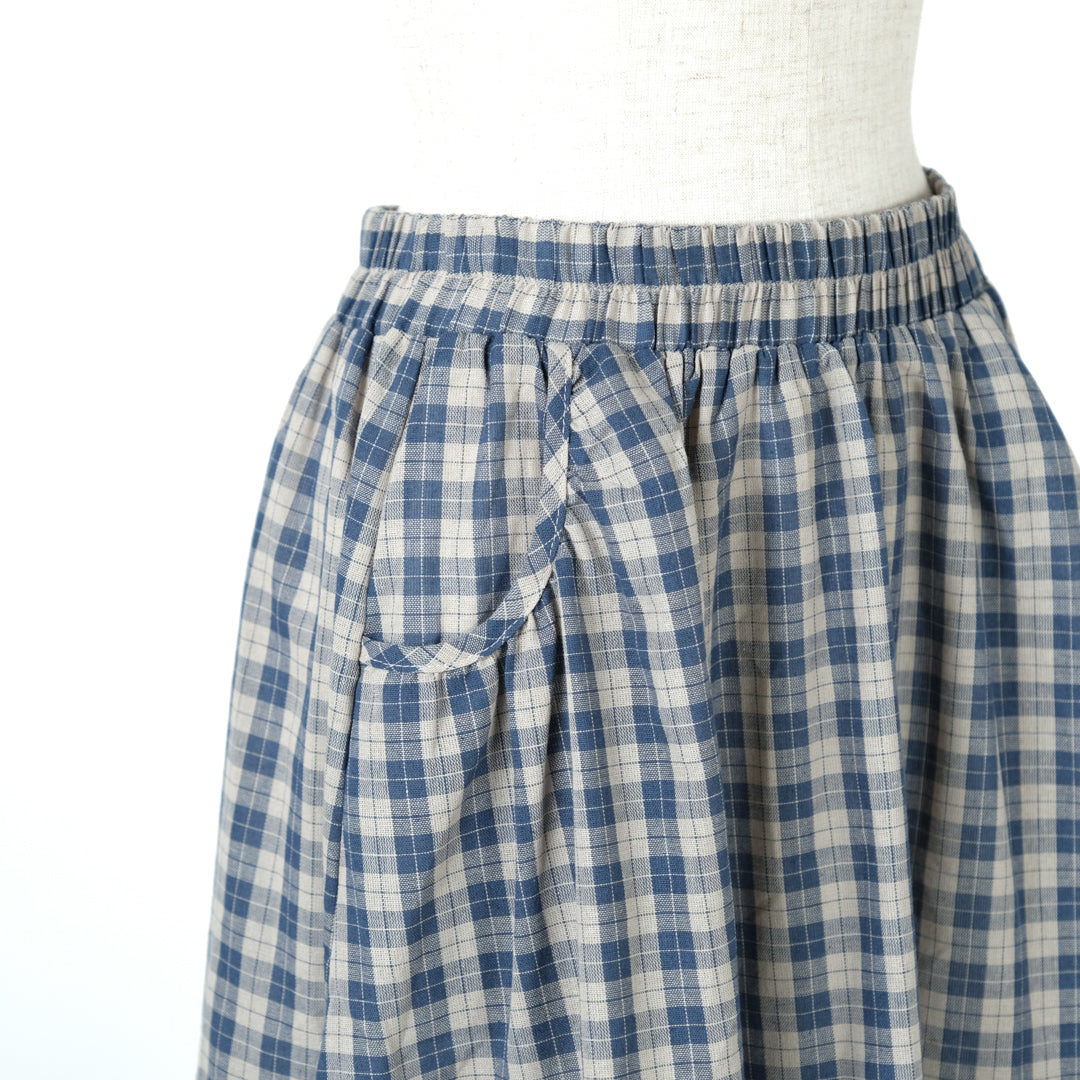 コクーンチェックスカート (9995995807876)