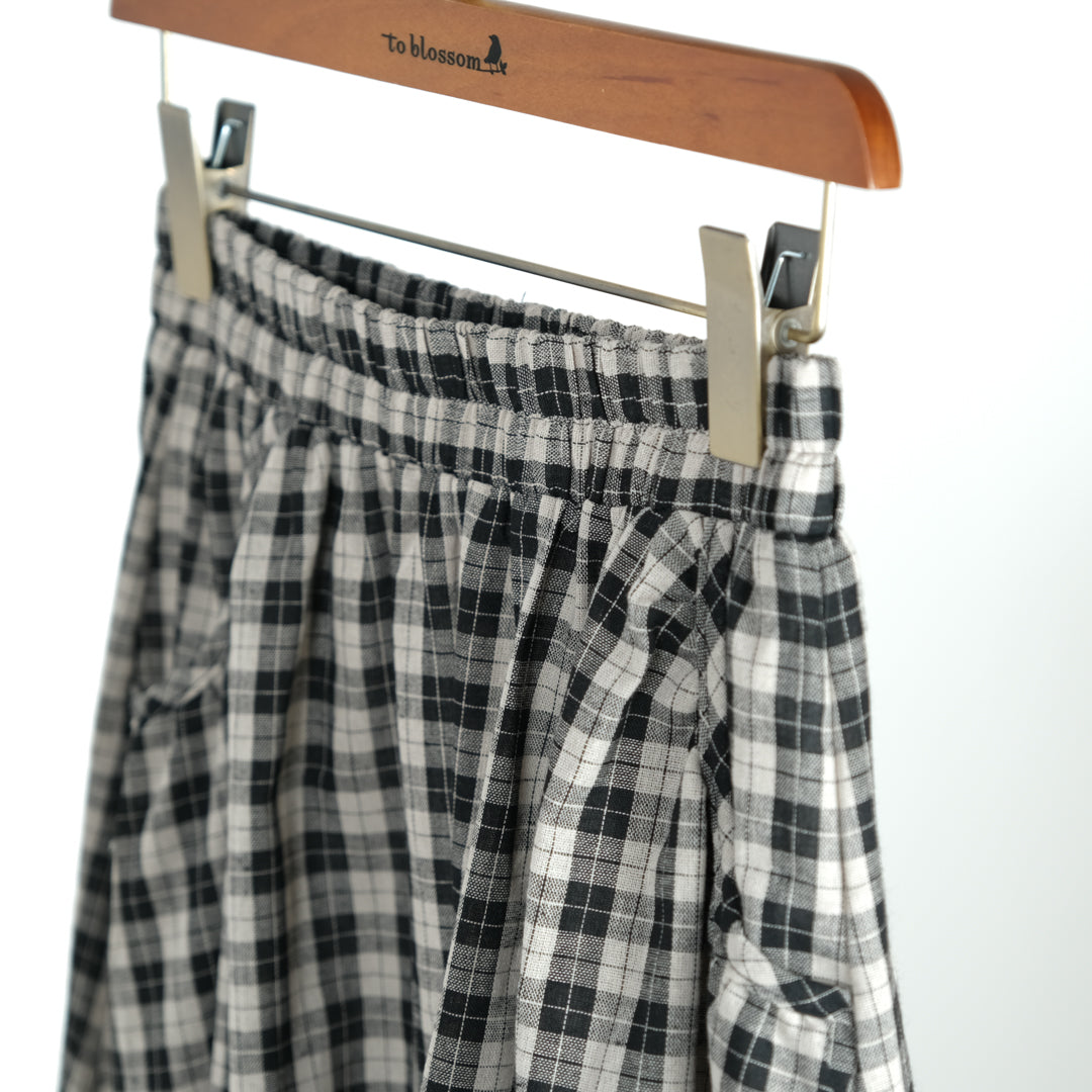 コクーンチェックスカート (9995995807876)