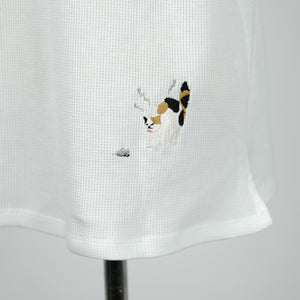 ワッフル切替めくれポケット猫Tシャツ (9998350549124)