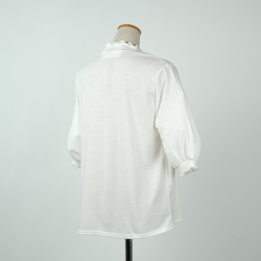 シャーリング襟6分プルオーバー (9999865610372)