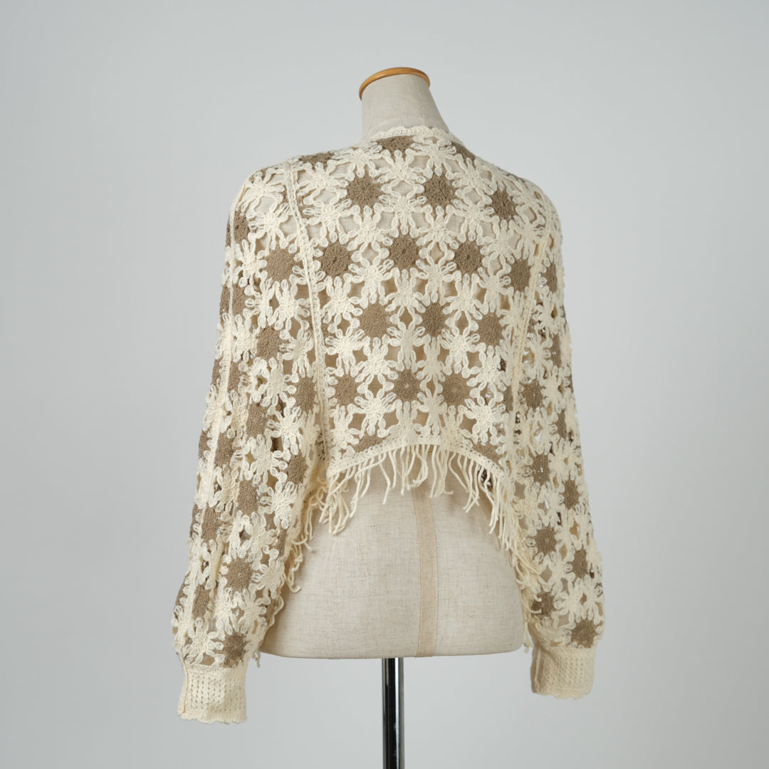 フラワーモチーフポンチョ (10000596467844)