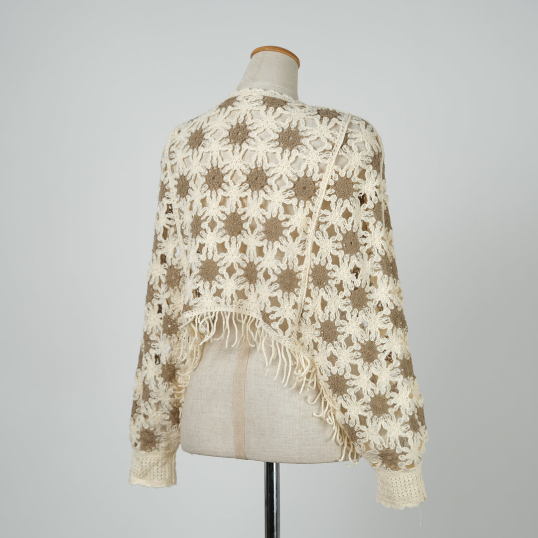 フラワーモチーフポンチョ (10000596467844)