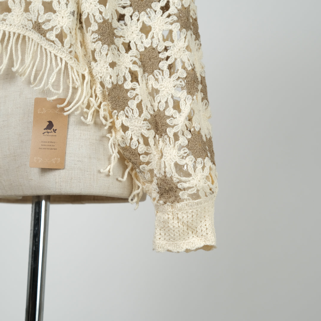 フラワーモチーフポンチョ (10000596467844)