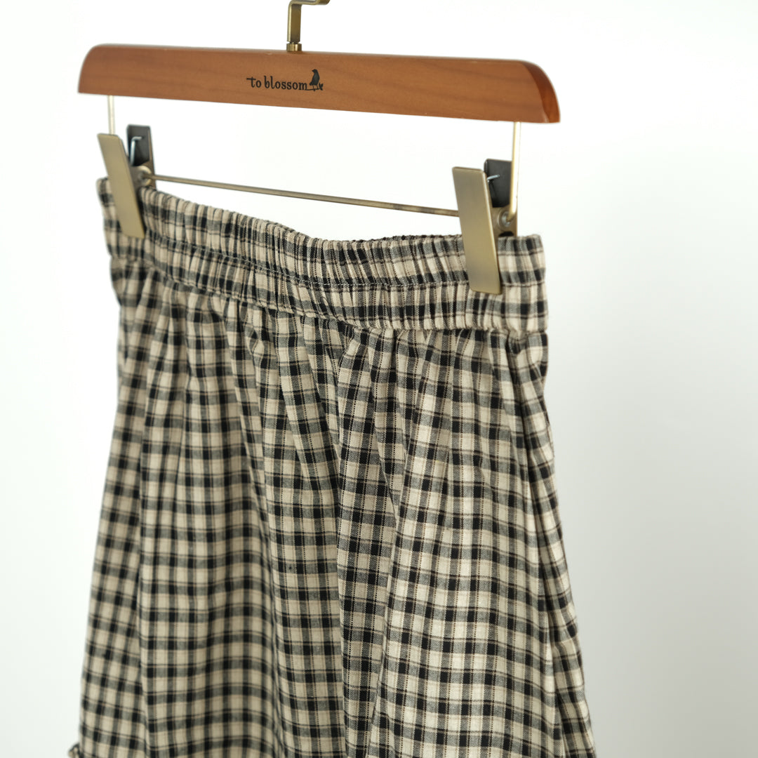 チェック裾レーススカート (10000595878020)