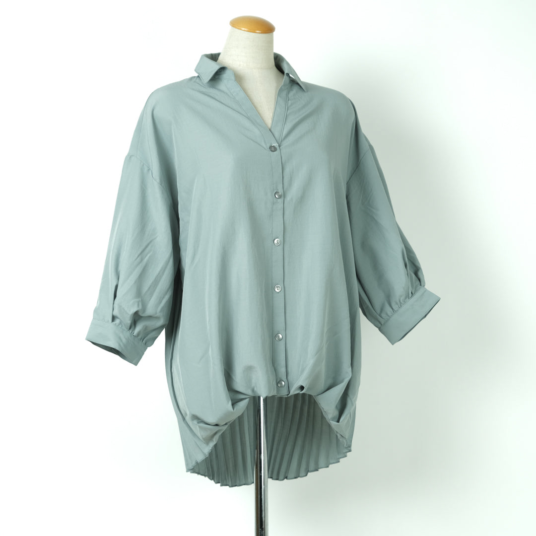 ソフトワッシャータケノコ七分袖ブラウス (10000615374980)