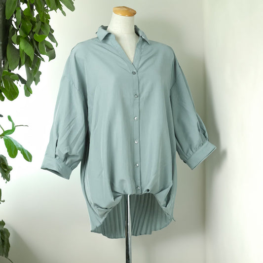 ソフトワッシャータケノコ七分袖ブラウス (10000615374980)