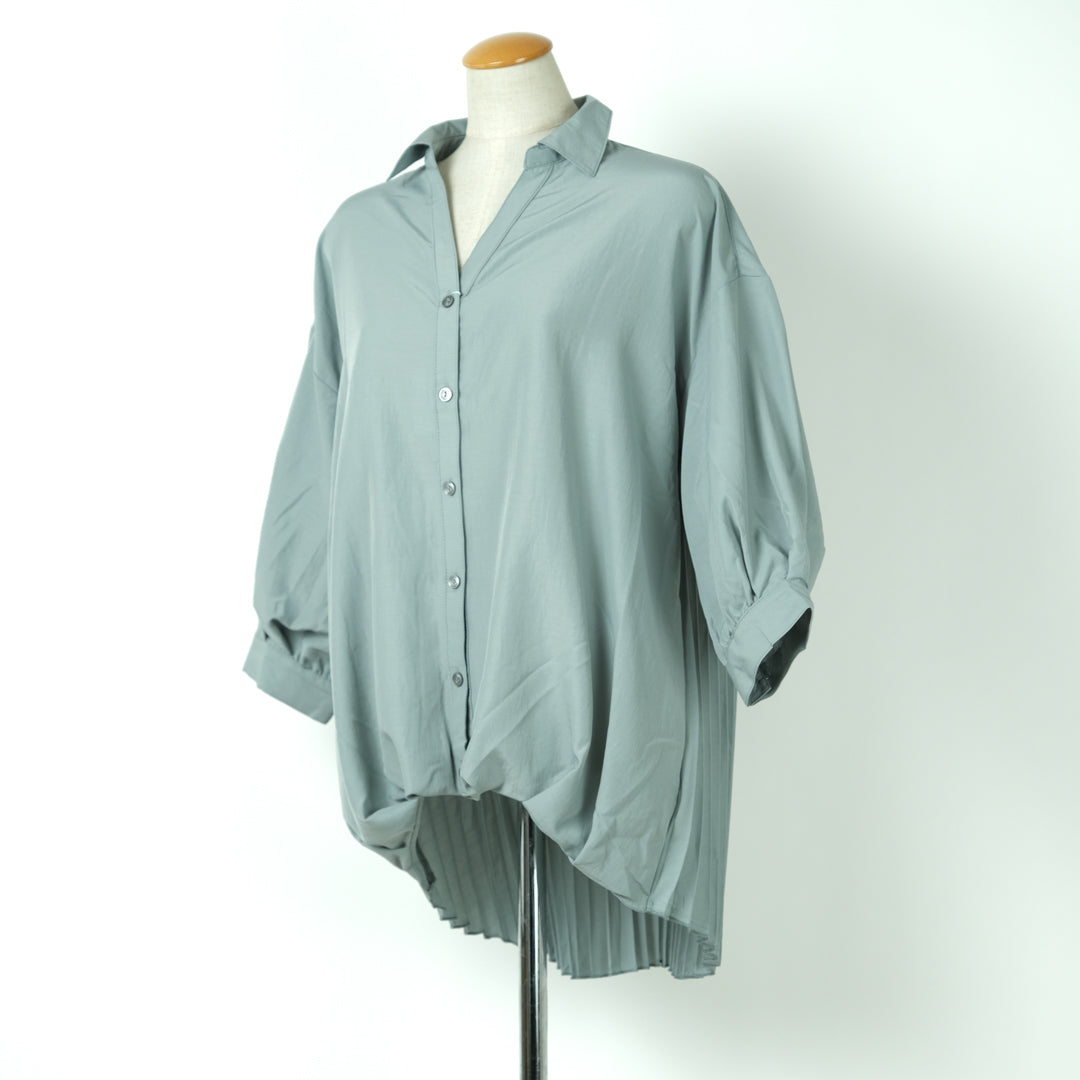 ソフトワッシャータケノコ七分袖ブラウス (10000615374980)