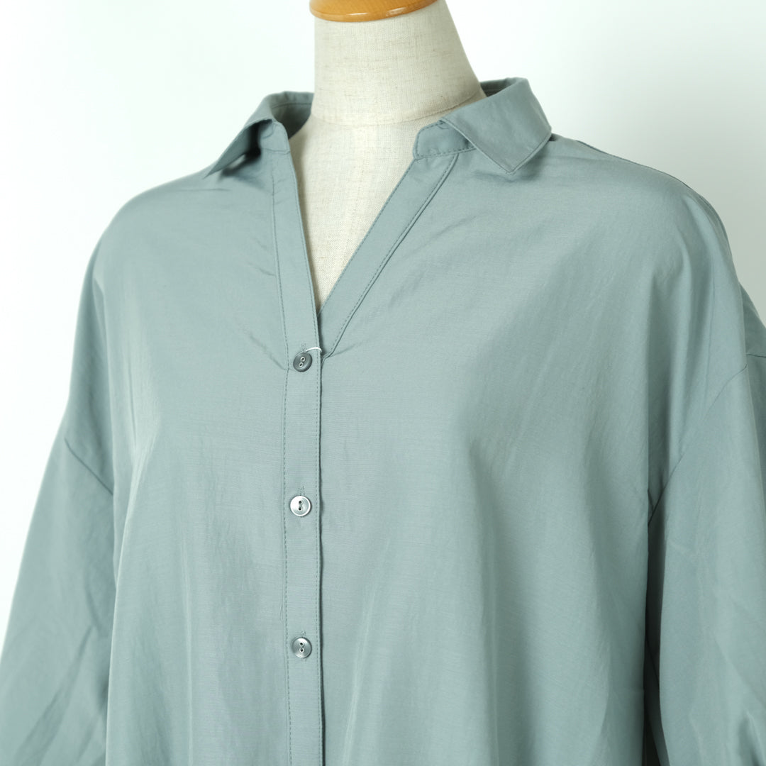 ソフトワッシャータケノコ七分袖ブラウス (10000615374980)