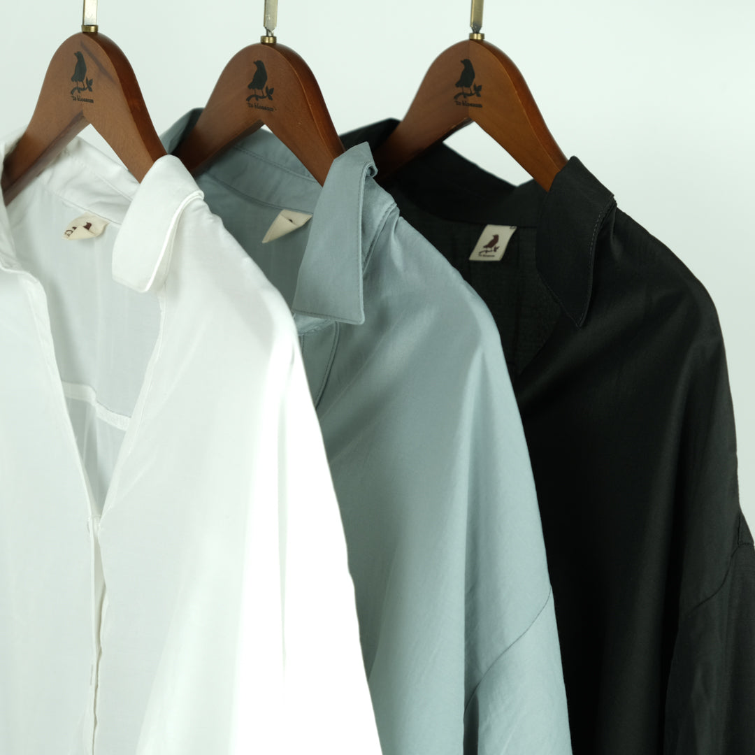 ソフトワッシャータケノコ七分袖ブラウス (10000615374980)