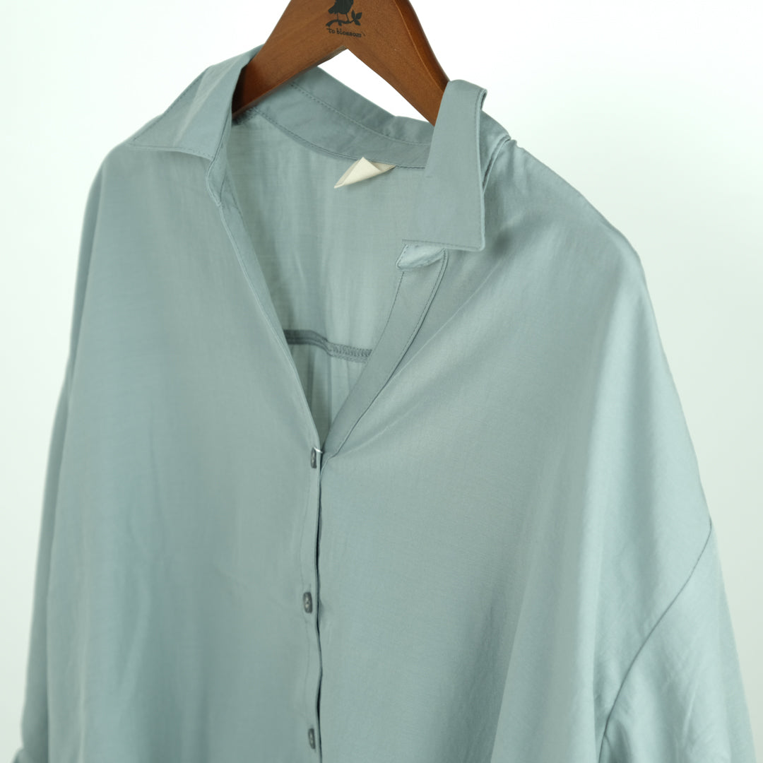 ソフトワッシャータケノコ七分袖ブラウス (10000615374980)