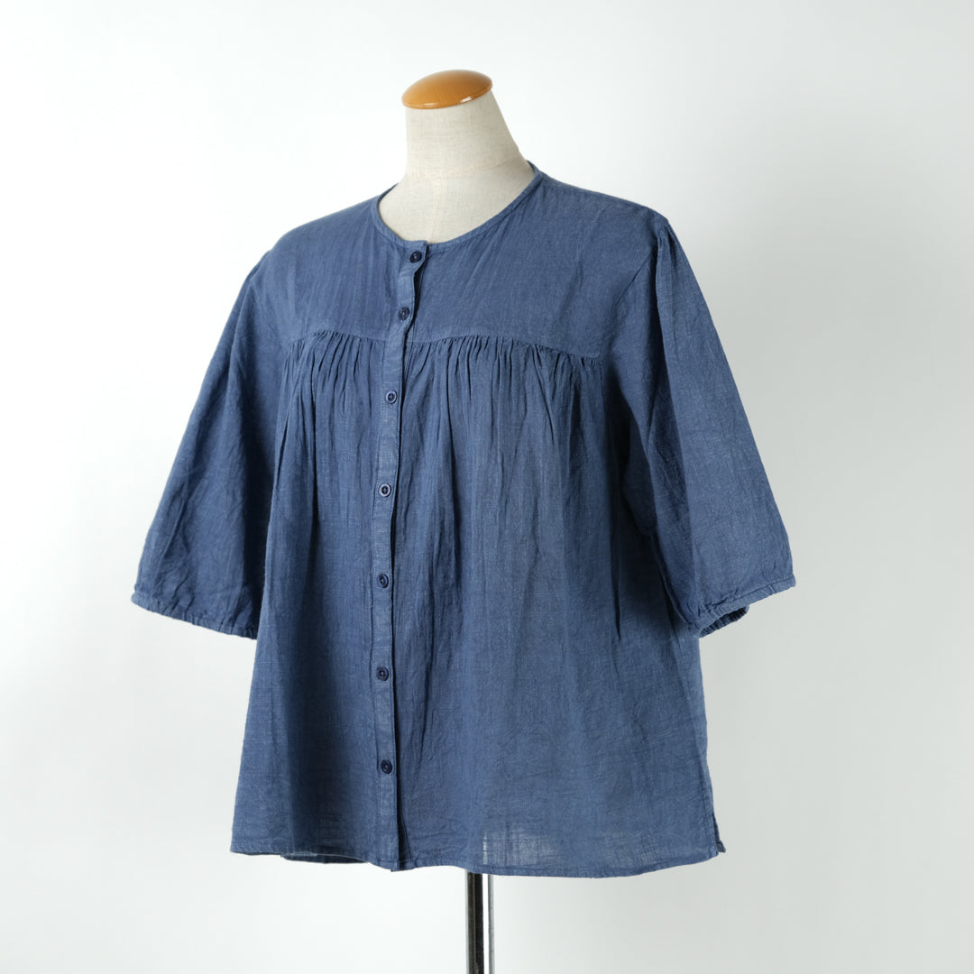 ピグメント染ギャザーブラウス (10000585588868)