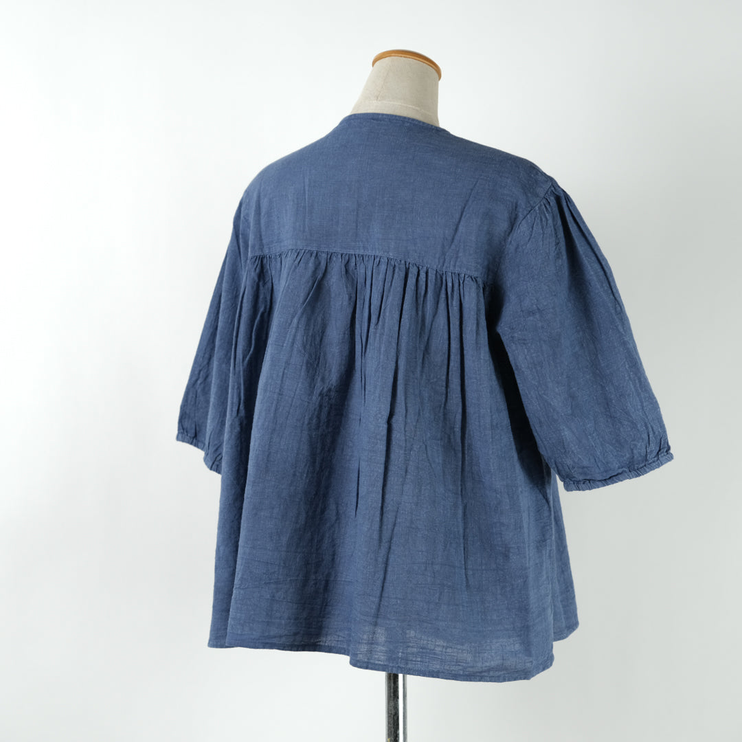 ピグメント染ギャザーブラウス (10000585588868)