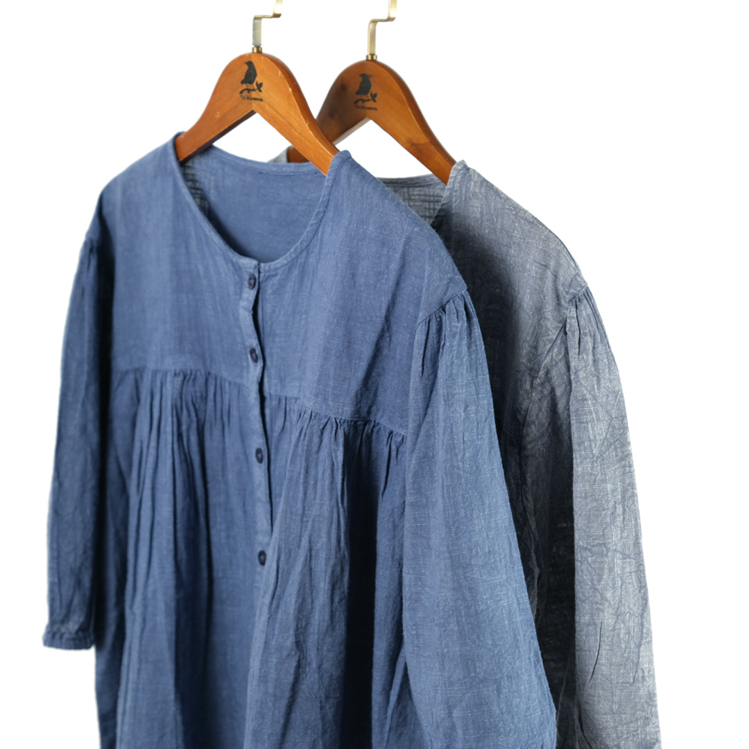 ピグメント染ギャザーブラウス (10000585588868)