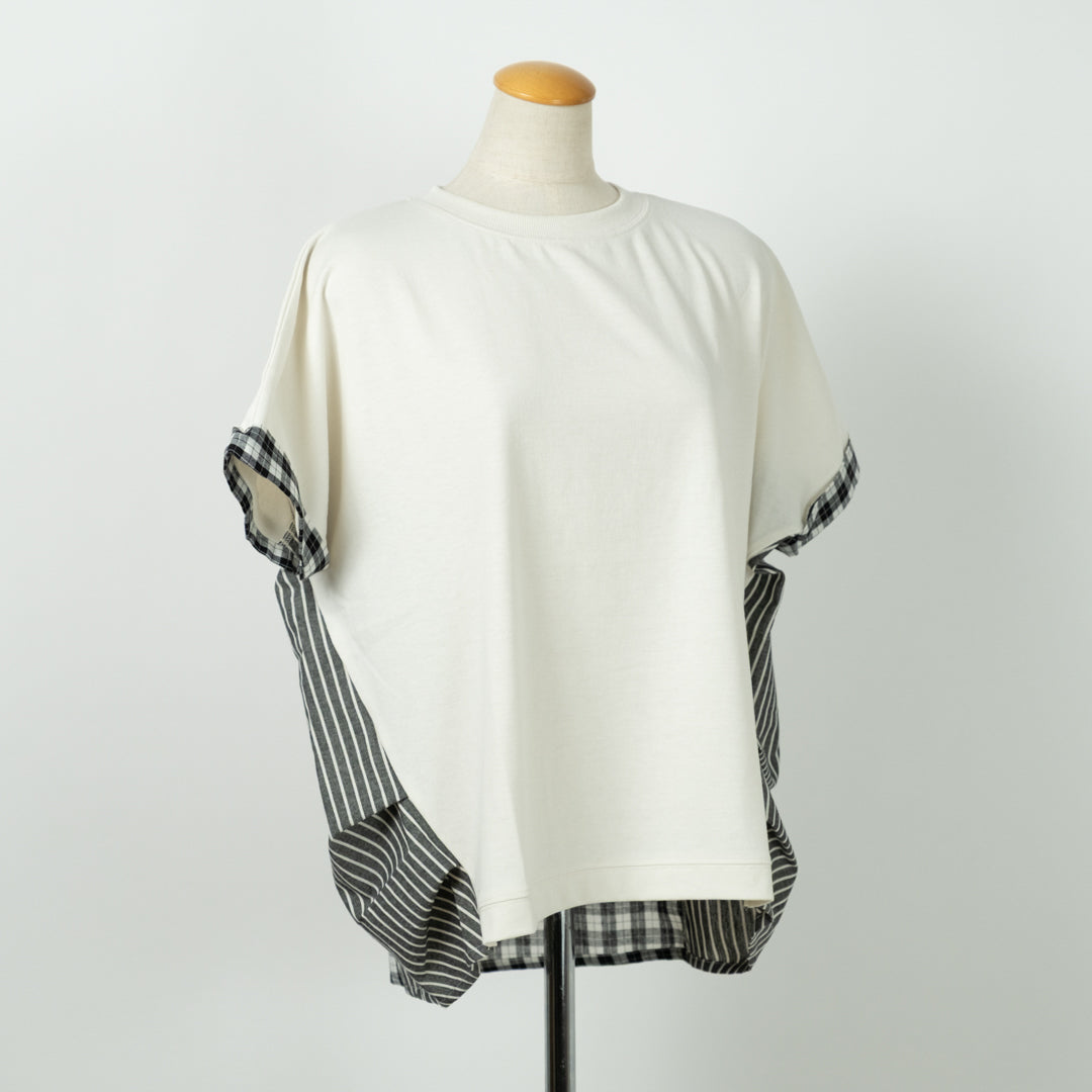 パッチワーク後布帛切替プルオーバー (10008696946820)