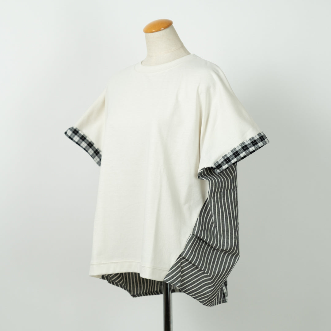 パッチワーク後布帛切替プルオーバー (10008696946820)