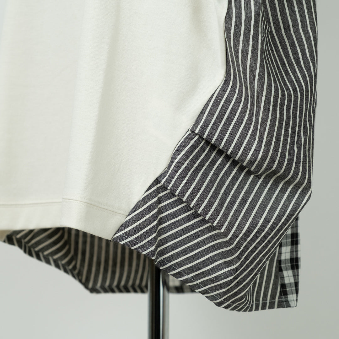 パッチワーク後布帛切替プルオーバー (10008696946820)