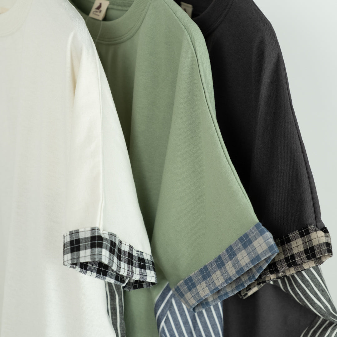 パッチワーク後布帛切替プルオーバー (10008696946820)