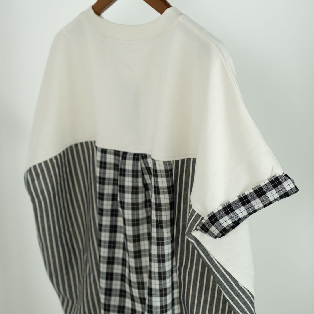 パッチワーク後布帛切替プルオーバー (10008696946820)