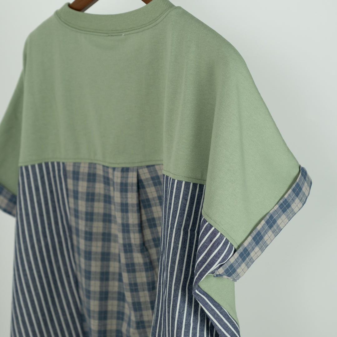 パッチワーク後布帛切替プルオーバー (10008696946820)