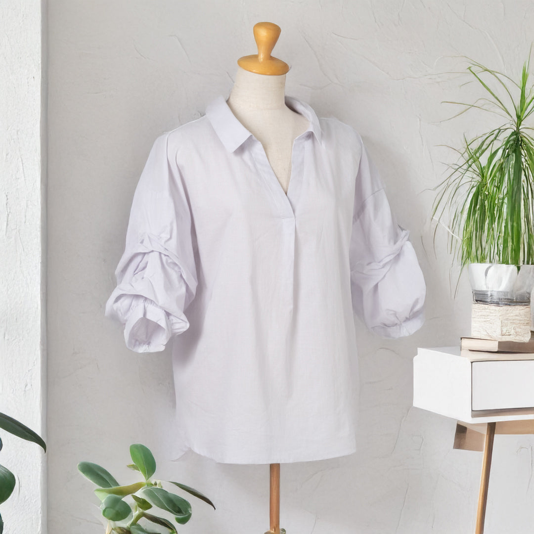 袖タックスキッパーブラウス (10015721062532)