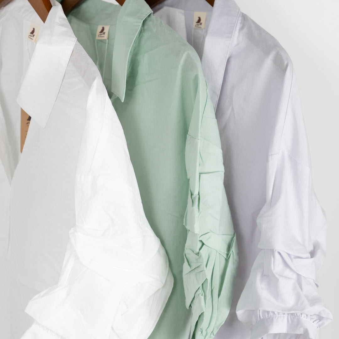 袖タックスキッパーブラウス (10015721062532)