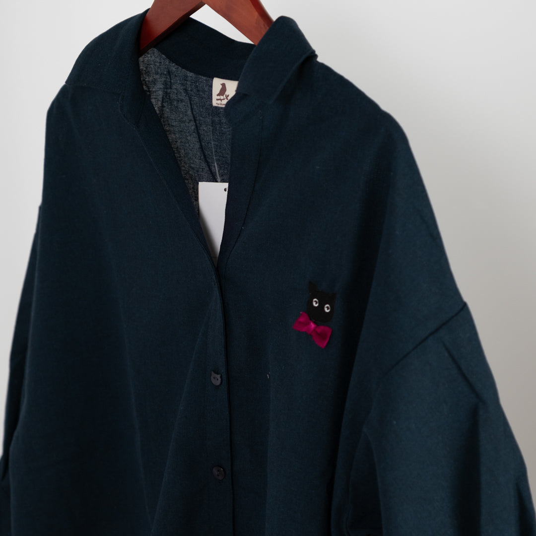 ティーカップ猫刺しゅうタケノコブラウス (10015737446532)