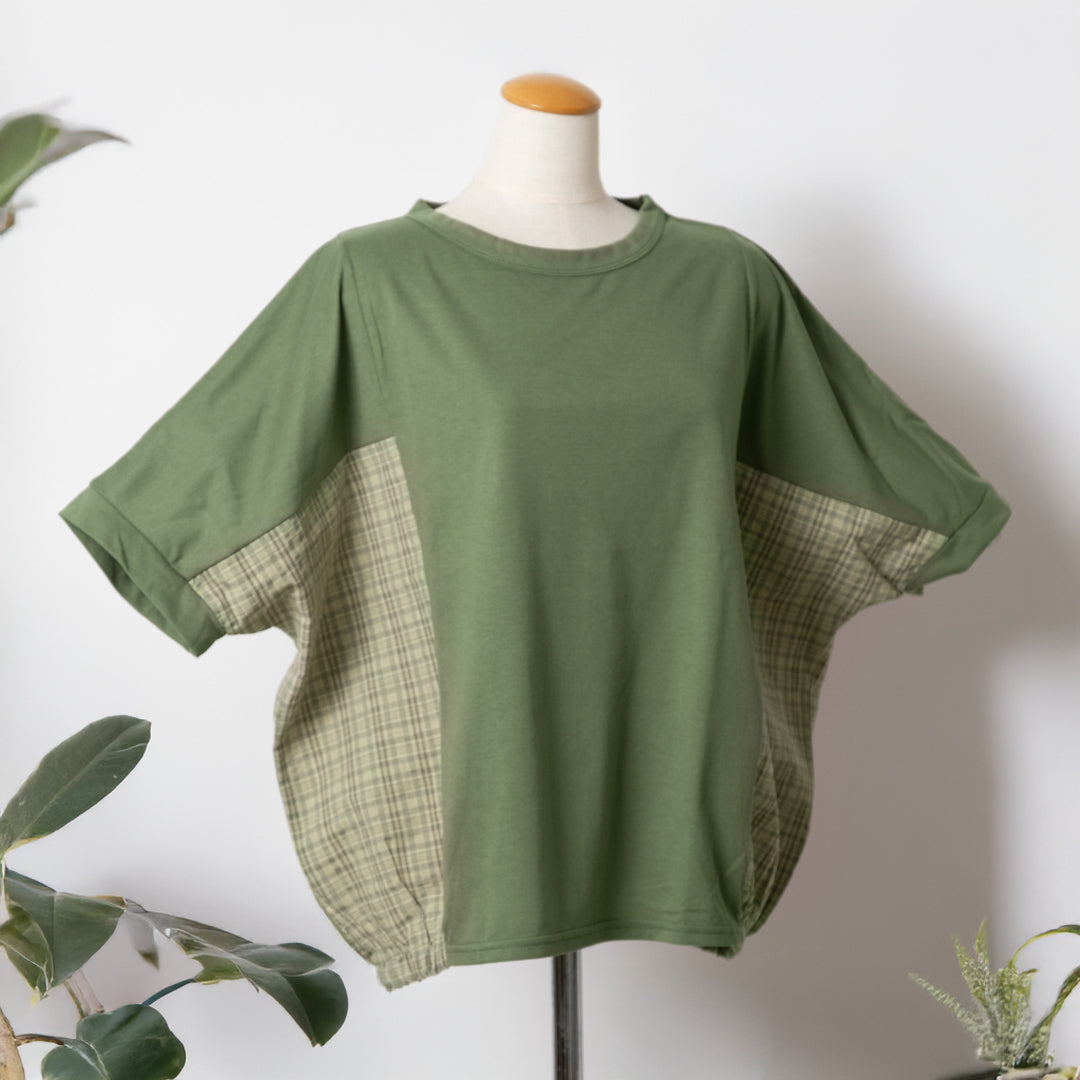 脇チェックドルマンプルオーバー (10020841029764)