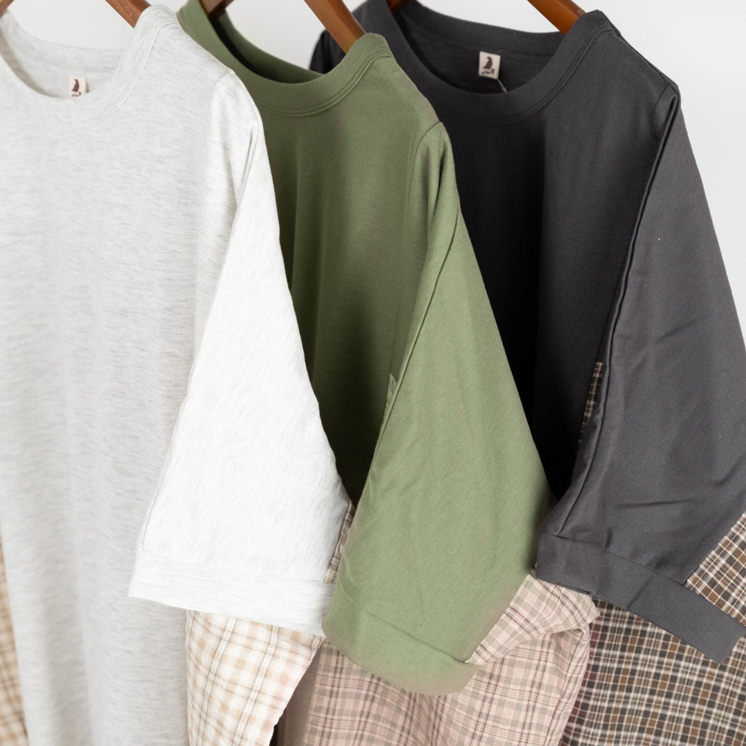 脇チェックドルマンプルオーバー (10020841029764)