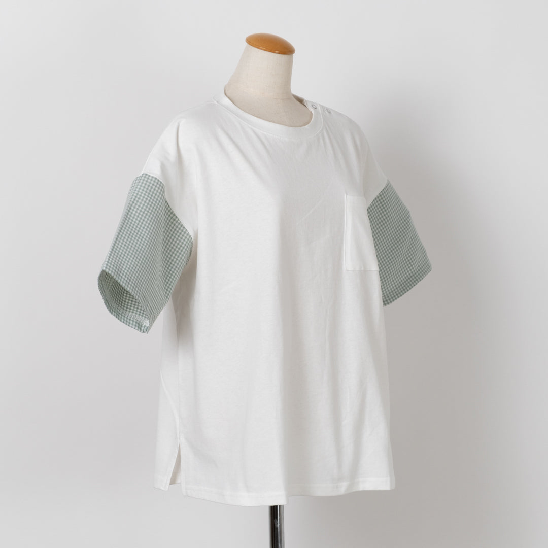異素材配色Tシャツ (10020846829700)