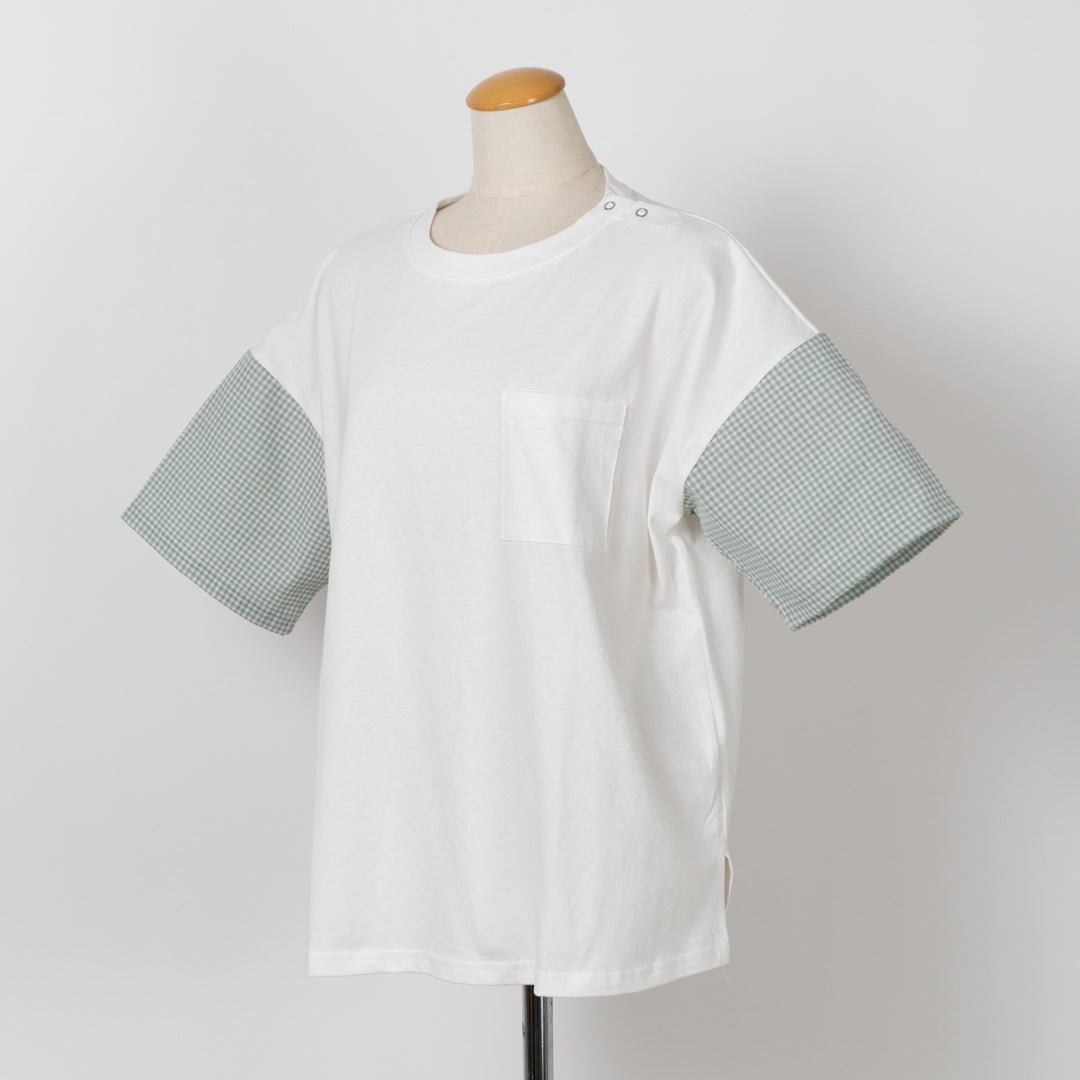 異素材配色Tシャツ (10020846829700)