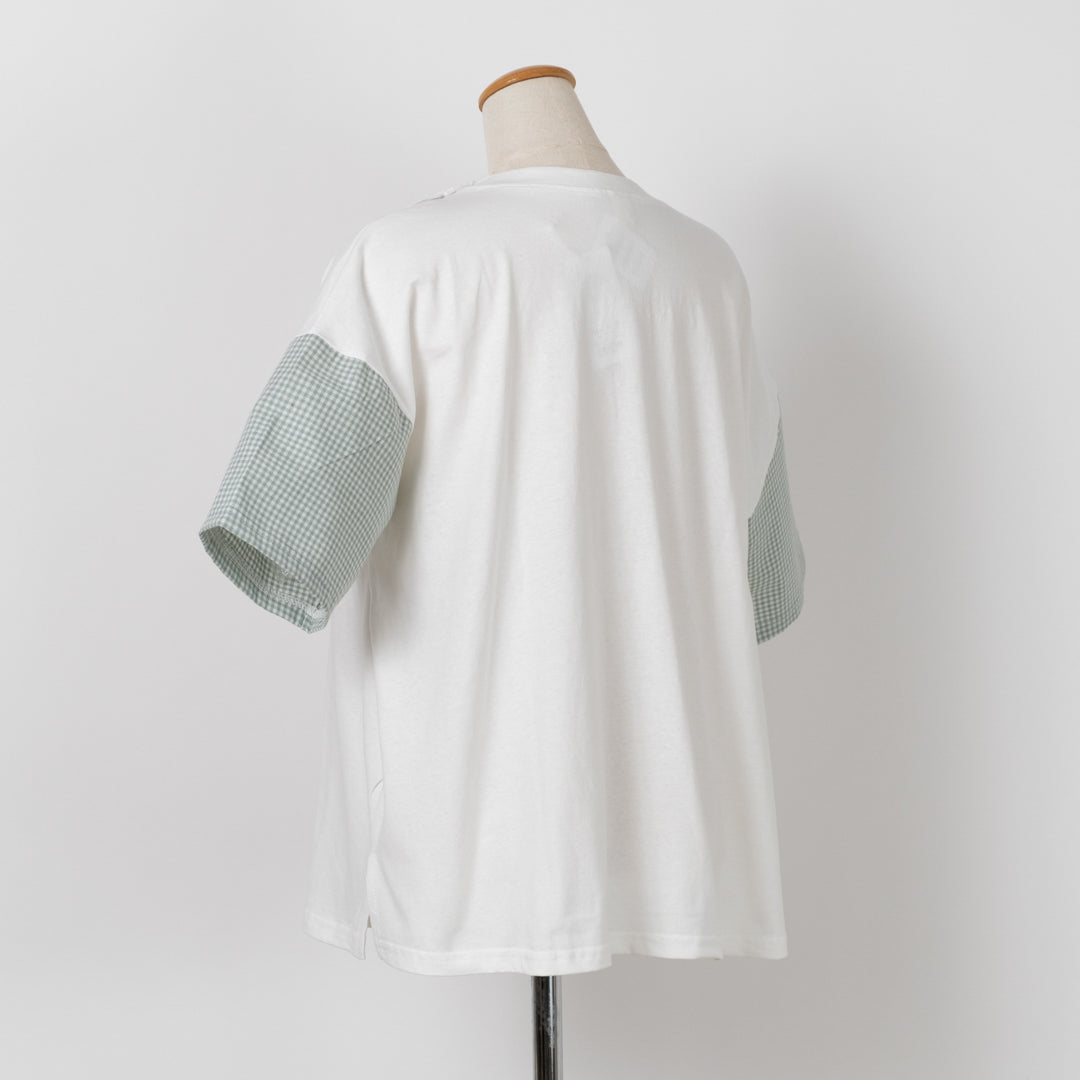 異素材配色Tシャツ (10020846829700)
