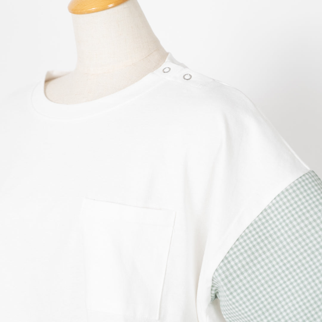 異素材配色Tシャツ (10020846829700)