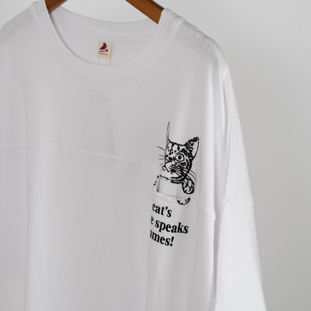 ひょっこり猫Tシャツ (10027363401860)