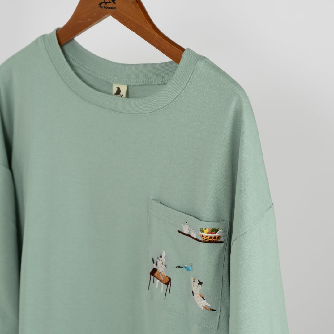 ドロスト付きクッキング猫プルオーバー (10029792985220)