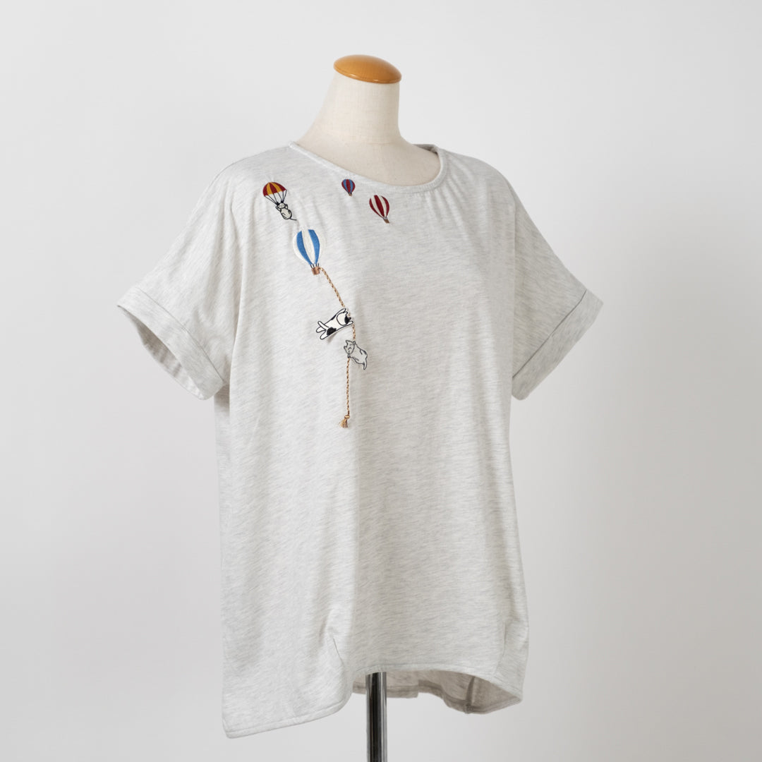 気球猫ドルマンTシャツ (10032819175556)