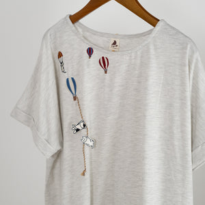 気球猫ドルマンTシャツ (10032819175556)